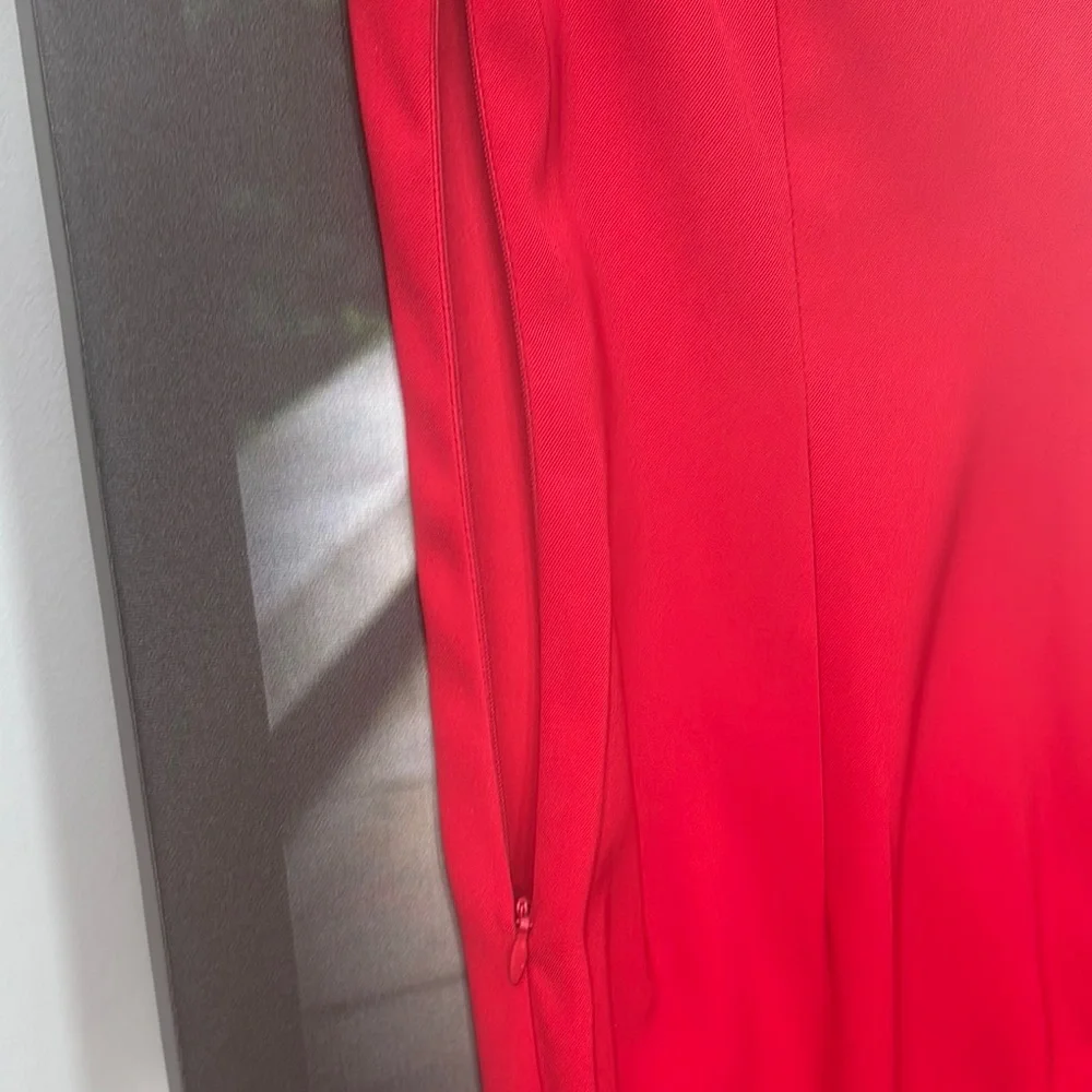 Connected Apparel Red Sheath Asymmetrical Midi Dress - Picture 4 of 4